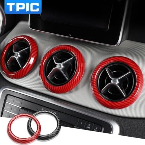 TPIC Car Interior ABS Front Air Outlet Decoraction Rings Stickers For Mercedes A Class 2013-2018 GLA 2015-2018 CLA 2014-2018