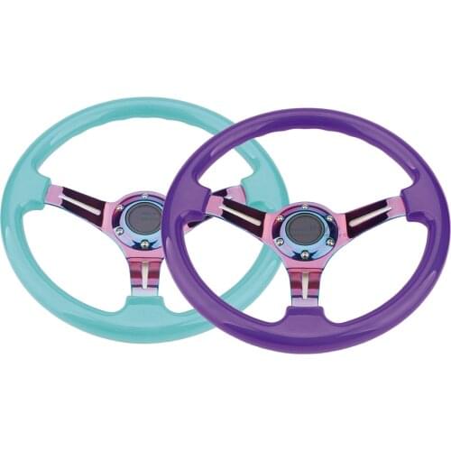 Universal Sport Steering Wheel 14inch 350mm leather Car Racing Steering Wheel Dish Drifting Leather Aluminum Racing Wheel