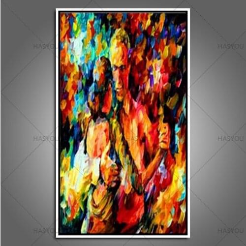 High Quality 100%handpainted Freeshipping Wall Art Knife Oil Painting Dancing Lovers On Canvas For Modern Home Decor For Lover
