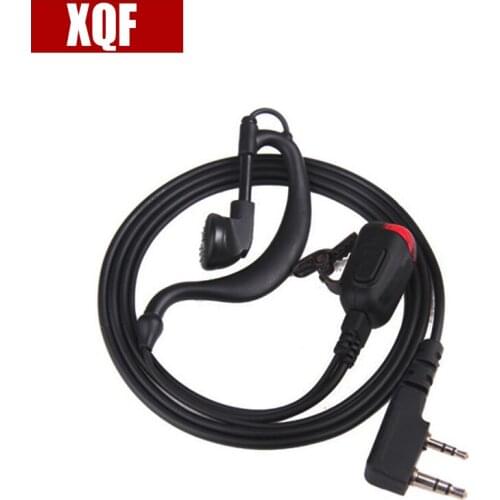 XQF 2 Pin with Lamp Earhook Earpiece Black for KENWOOD TK3207 BAOFENG UV5R TYT WOUXUN PUXING Walkie Talkie Series