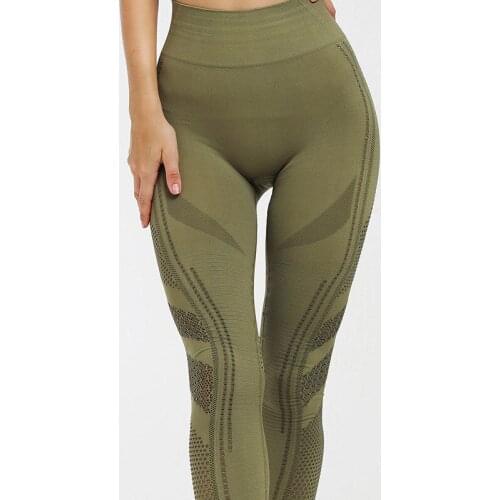 Women Yoga Seamless Pants Sports Running Sportswear Stretchy Fitness Leggings Gym Seamless Tummy Control Compression Tights Pant