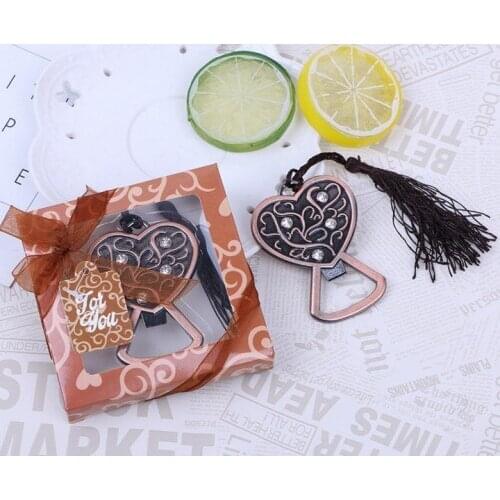 10 Pieces/lot) Event and Party favors of Heart shaped Bottle opener gift for Bridal showers and antique wedding gifts
