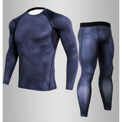 2019 High Quality Compression Sets Long Sleeve Mens Sports Suits Fitness Kits Gym Clothing Jogging Yoga Running sportswear Set