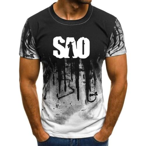 2020 New Summer Mens T-Shirt Anime Sword Art Online Mens Short Sleeve Crew neck SAO Fashion Casual Cotton male T-Shirt