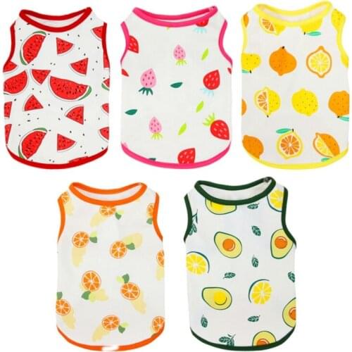 4/5pcs Multi-type Summer Pet Clothes Dog T-shirt Printed Dog Vest For Small Medium Dog York shire Pet Vest Shirts Wholesale