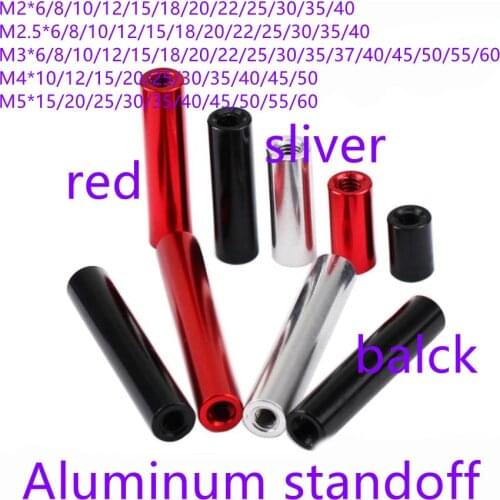 5-10pcs/lot M2 m2.5 m3 m4 round aluminum standoff Column rods Round Aluminum Spacer for RC multirotors