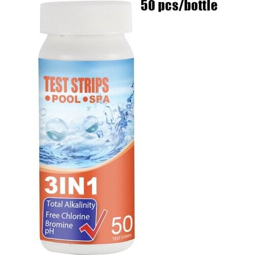 50Pcs/Bottle Chlorine PH Test Strips 3 in 1 SPA Swimming Pool Nitrate Nitrite PH Hardness Water Tester Paper