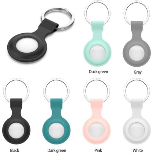 6 Colors Suitable For Apple Airtags Locator Silicone Protective Sleeve Metal Ring Buckle Soft Shell Scratch-resistant Keychain