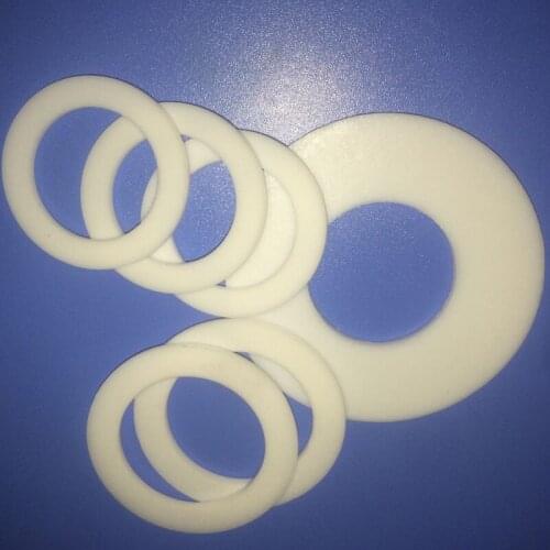 8-35mm Flat PTFE Gasket Sealing Washer White For Pressure Gauge