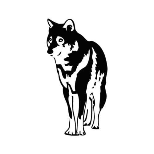 8.9CM*16.8CM Wolf Standing Interest Car Sticker Vinyl Decal Decorate Bumper Decal Black/Silver N1213