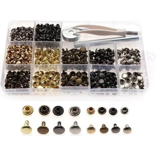 Promotion! 240 Sets of Boxes, Double-Sided Rivets, Leather, Metal Rivets, Rivets, Cap Nails + Installation Tool Kit + Pliers