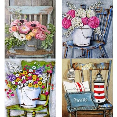 New 5D DIY Diamond Painting Flower Diamond Embroidery Full Square Round Drill Scenery Rhinestones Crafts Home Decor Art Gift