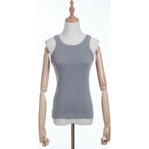 2020 Summer tank top women sexy top basic cute tops for women sleeveless top vintage ribbed tops woman white white grey