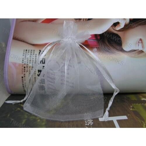 Free Shipping 200pcs/lot 7x9cm/(3X4Inch) White Color Organza Bags Wedding Gift Bags Jewlery packing Gift Pouch