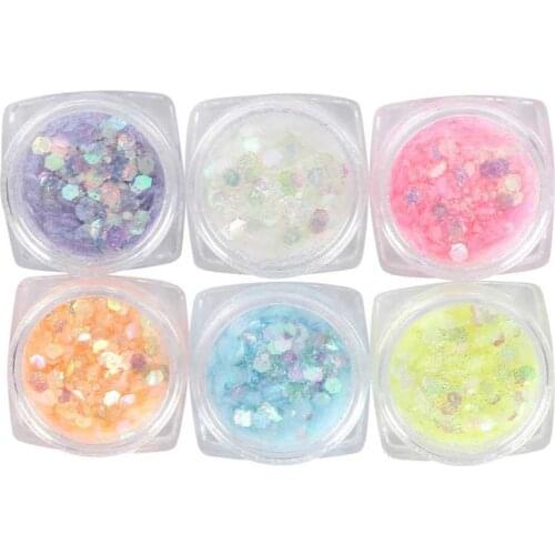 Nail Glitter Sequins Nail Art Sequins DIY Nail Art Stickers Colorful Glitter Sequins Manicure Decoration Nail Art Sequins