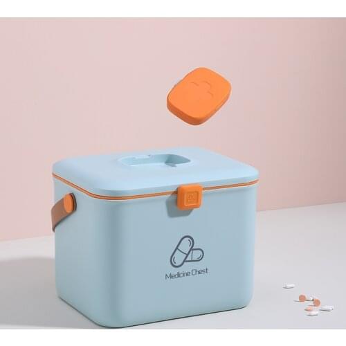 Household Double Layer Medicine Storage Box Large Capacity Pill Case Tools First Aid Medical Kit Portable Plastic Medicine Chest