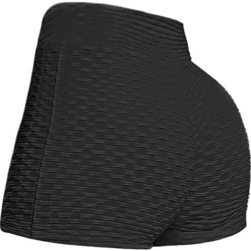 Black Yoga Shorts Women Sexy Push Up Fitness Short Legging High Waist Gym Trunks Running Tight Sportswear Striped Underwear