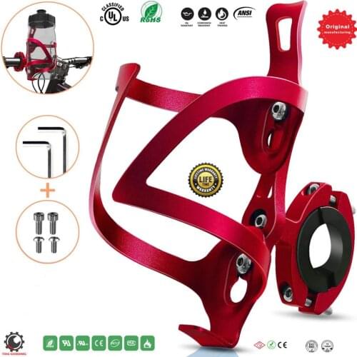 Bike Cup Holder,2-in-1 Bottle Bracket,Aluminum Alloy Water Bottle Cages,Rotation Cup Holders for Bike Handlebars,Motorcycle