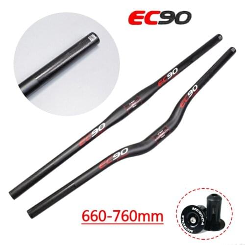 EC90 25.4/31.8mm Carbon Handlebars Mountain Bike Horizontal Handlebar Cycling Handle Bar 660-760mm Bicycle Accessories