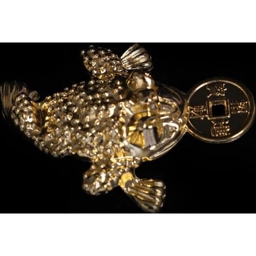 5PCS Home Decor Feng shui Pocket Toad Frogs Fortune Key Ring Charm Pendant Home Decor