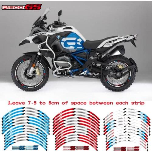 Hot selling Motorcycle Tire Wheel Hub Sticker Reflective Moto Racing Accessories Rim Decoration Decal For BMW R1200GS r1200 gs