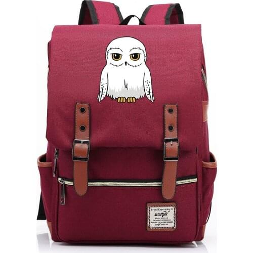 Hot Cartoon Owl Printed Boys Girls Kids Student School Book Bags Teenagers Canvas Women Bagpack Men Laptop Travel Backpack