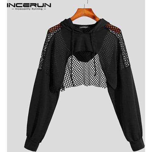 INCERUN Men's T-shirts With A Hood China
