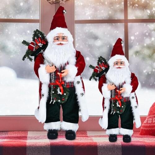 Innovative Christmas Dolls Santa Claus Figurine Doll Ornament Toy in Red Robe Ornament for Home Mall Decoration Christmas Gifts