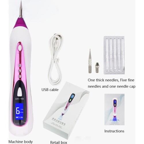 Laser Mole Wart Removal Tool Skin Freckles Tattoo Spot Remover Skin Tags Care Machine Laser Plasma Pen Diamond insert 9 Gear
