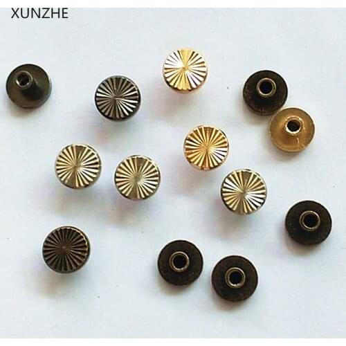 XUNZHE 20pcs Sun flower book nail screws Leather Craft Belt Wallet Solid Brass Nail Rivets Screws Bags accessories tacks clothes