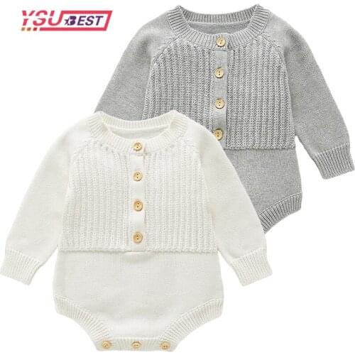 Baby Girl Romper Autumn New Born Baby Knitted Romper Boys Long Sleeve Newborn Baby Clothes Infant Baby Jumpsuits Girl overall