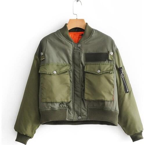 2020 Army Green Waterproof Winter Women Bomber Jacket Basic Girl Windbreaker Warm Aviator Jacket Woman Mujer Chaqueta Undefined