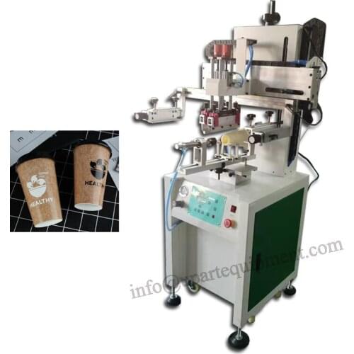 Auto cylinder screen printer cosmetic plastic cups silkscreen printing machine