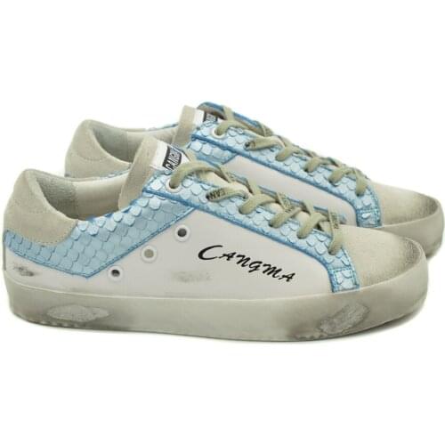 CANGMA Luxury Brand Designer Men Sneakers White Sky Blue Casual Shoes For Man Genuine Leather Sneaker Male 2021