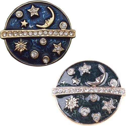 Sky Blue Star Moon Sun Star Galaxies Badge Pins Starry Sky Planet Brooch Pins
