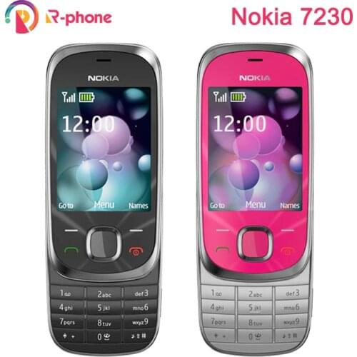 Refurbished Original Nokia 7230 2G GSM Unlocked Mobile Phone & English Russian Hebrew Arabic Keyboard