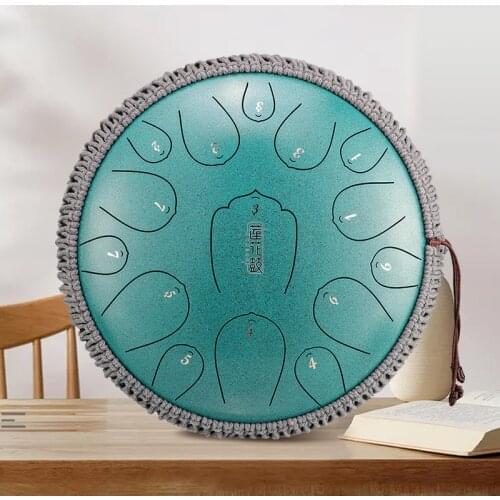 Hluru lotussteel tongue drum musical instruments kit 15 note 15 inch Handpan new fashion bronze standard sound quality