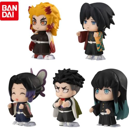 Bandai Genuine Capsule Anime Demon Slayer Line Up Series Doll 2 Kochou Shinobu Tomioka Giyuu Action Figure Gacha Toys