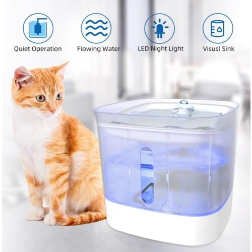 Pop Pet Fountain Dog Water Bottle Container Automatic Circulation Filter Night Light Silent Cat Accessories Water Bowl For Dogs