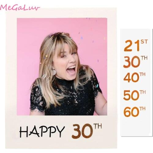 30th Birthday Photo Booth Frame Props 18th 40th 50th 60th Year Old Birthday Party Decorations Adult PhotoBooth Props