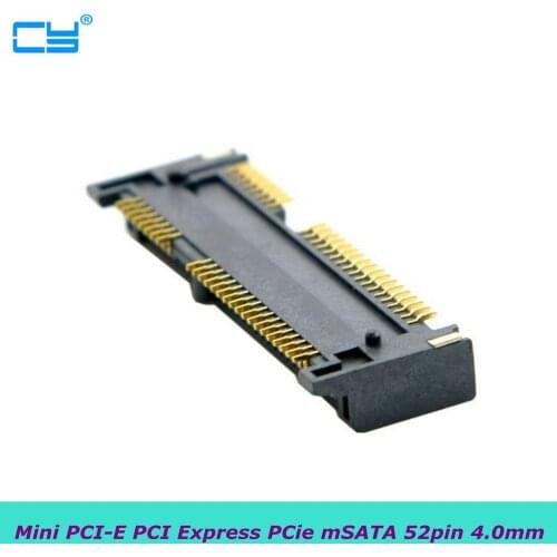 Mini PCI-E PCI Express PCie mSATA 52pin 4.0mm height socket female socket connector adapter onboard SMT for SSD best price