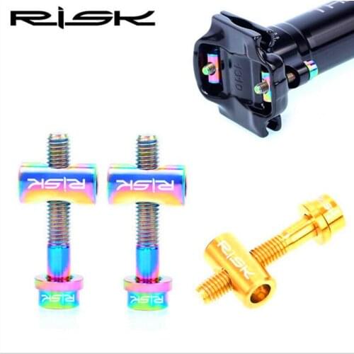 RISK 2Pcs/lot Titanium Alloy M5*30mm M5*40mm Bicycle Bolts Seat Post Screws Bicycle Tube Screws Nuts and Bolts