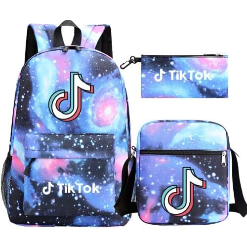 TIK TOK Backpack Pencil Case School Bags for Teenager Boys Girls Shoulder Backpack 3Pcs/Sets Kids Travel Rucksack