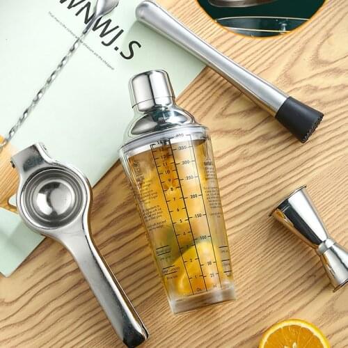 Stainless Steel Bartender Tools Transparent Cocktail Shaker For Bar Party Shaker Mixer Wine Fruit Juice Cup Bar Accessories