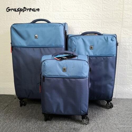 Ultra light luggage box universal wheel boarding super strong soft suitcase bag customs password lock expansion layer luggage
