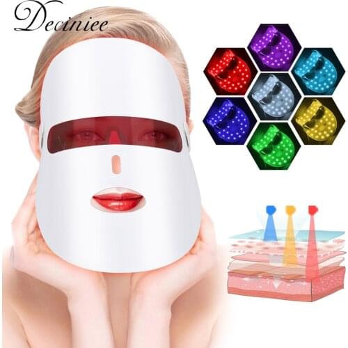 LED Face Mask Light Therapy 7 Colors Light Therapy Facial Photon Beauty Device Facial Rejuvenation Wrinkles Reduction Anti-Aging