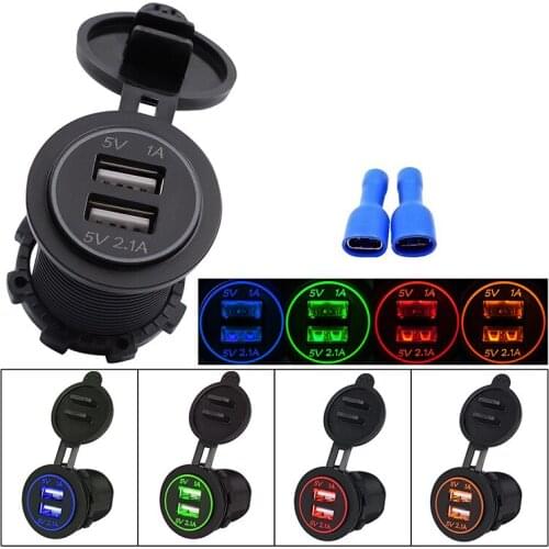 Cross-border explosion of car and motorcycle universal car charger dual usb3.1 mobile phone car charger 12v