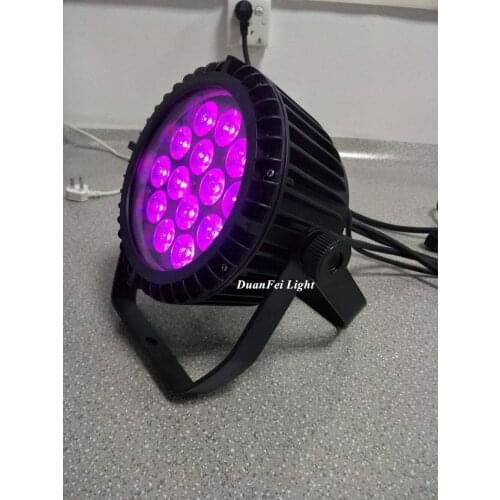 20lot outdoor dmx rgbwa uv par led 14x18w 6in1 led flat par ip65 washer led flood spot light