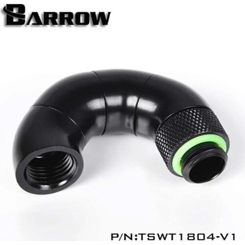 Barrow TSWT1804-V1 Rotary Fittings,180degree serpentine double inner teeth 4 rotating,water cooler heatsink gadget Adapter
