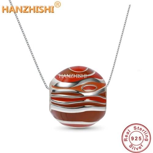 Jupiter Necklaces Jewellery 925 Sterling Silver Enamel Round Pendant Necklace Anniversary Birthday Mum Wife Girlfriend Gifts